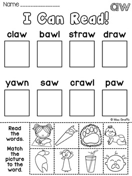 AU AW Worksheets & Activities NO PREP! by Miss Giraffe | TpT