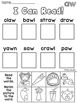 Long Vowel Sounds - AU & AW, Phonics For Kids - Learn To Read