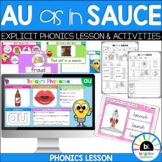 AU as in Sauce | PHONICS LESSON | Seesaw and Worksheet Activities