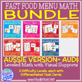AUD Fast Food Menu Math with the Aussie Dollar- Money Math Center