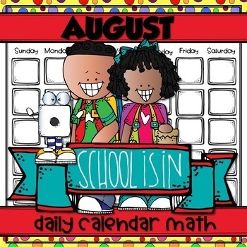 Preview of AUGUST Daily Calendar Math for Kinders