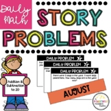 AUGUST Daily Math Story Problem/Word Problem (Add & Subtra