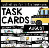 AUGUST LITERACY AND MATH TASK CARDS FOR CENTERS | PRE-K AN