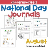 AUGUST National Days Differentiated Journals or special education