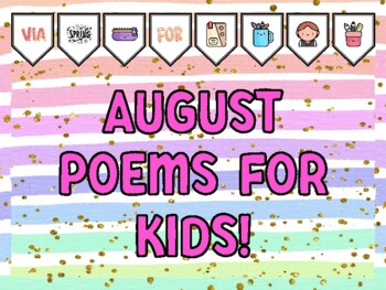 Preview of AUGUST POEMS FOR KIDS! Poetry Bulletin Board Kit