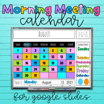 Preview of * Morning Meeting Calendar for Google Slides - Distance Learning