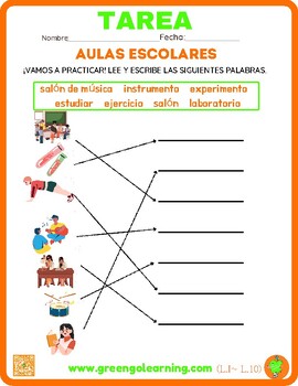 Preview of AULAS ESCOLARES/ TAREA / (Nivel I - Lección 10)