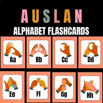 Preview of AUSLAN Alphabet Flash Cards : Australian Sign Language - boho style - printable