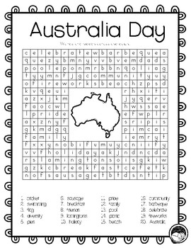 australia day 20 word word search by miss simplicity tpt