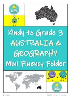 Preview of AUSTRALIA & GEOGRAPHY Mini Fluency Folder Kindy to Grade 3!