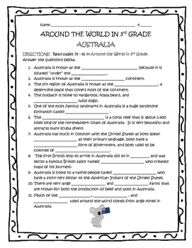 Preview of AUSTRALIA Guided Reading - TN Around the World In 3rd Grade