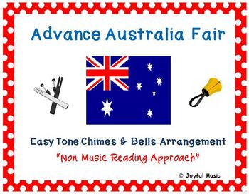 Preview of AUSTRALIA NATIONAL ANTHEM Easy Tone Chimes & Bells ADVANCE AUSTRALIA FAIR