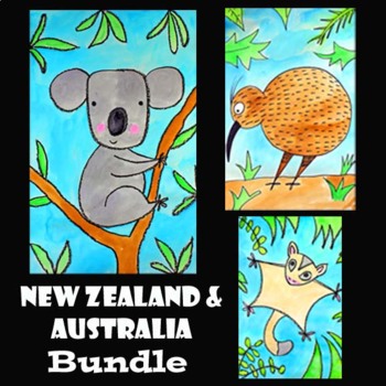 Preview of AUSTRALIA & NEW ZEALAND | 3 Easy Directed Drawing & Painting Video Art Projects