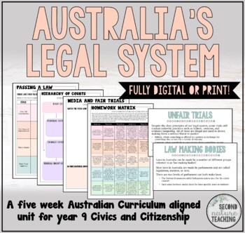 Preview of AUSTRALIA'S LEGAL SYSTEM - YEAR 9 PRINT OR DIGITAL UNIT