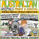 AUSTRALIAN ANIMALS: PRINT & DIGITAL RESEARCH TEMPLATES: GO