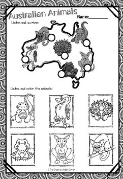 AUSTRALIAN ANIMALS WORKSHEETS PACK by The Creative English Corner