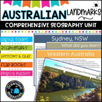 Preview of AUSTRALIAN LANDMARKS PACK -A comprehensive Geography Unit 