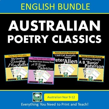 Preview of AUSTRALIAN POETRY Analysis BUNDLE 4 Classic Aussie Poems