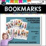 AUSTRALIAN -flowers watercolour bookmark version 2 with in