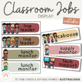 AUSTRALIANA Classroom Jobs Display | Editable Classroom Decor