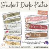 AUSTRALIANA Student Desk Plates | Editable Classroom Decor