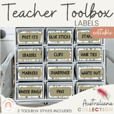 AUSTRALIANA Teacher Toolbox Labels | Editable Classroom Decor