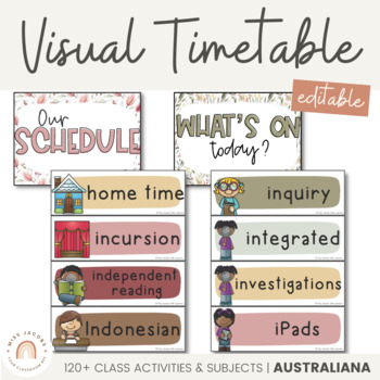 AUSTRALIANA Visual Timetable | Classroom Decor | Editable | TPT