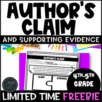 Preview of AUTHOR'S CLAIM Activity - 4th & 5th Grade Identify Author's opinion and evidence