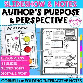 Preview of Author's Purpose and Author's Point of View PowerPoint and Notes