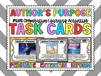 Author's Purpose Passages & Task Cards Game - Activity for Reading Centers