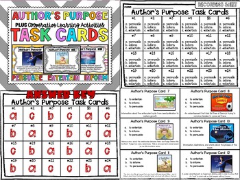 Author's Purpose Task Cards  Reading Comprehension Game –  AimeesEdventuresLLC