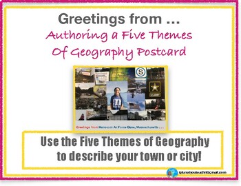 Preview of AUTHORING A FIVE THEMES OF GEOGRAPHY POSTCARD