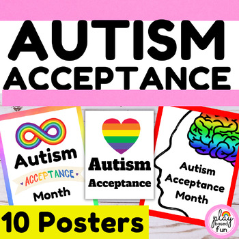 Preview of FREE AUTISM ACCEPTANCE POSTERS, APRIL AUTISM ACCEPTANCE MONTH POSTERS, PRINTABLE