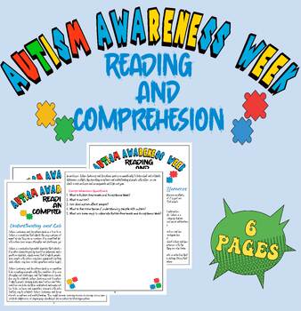 Preview of AUTISM Awareness and Acceptance Week | Reading and Comprehension Passages