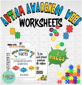Preview of AUTISM Awareness and Acceptance Week Worksheets | Facts about Autistic Kids