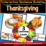 THANKSGIVING Adapted Book - Build A Sentence with Pictures