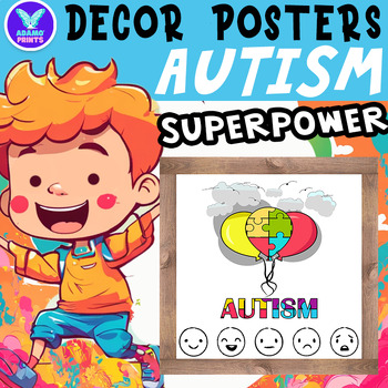 Preview of AUTISM Superpower Posters Inspiration - Classroom Decor Bulletin Board Ideas