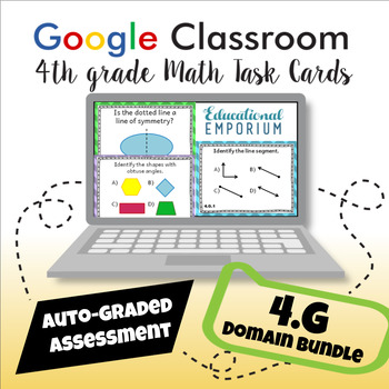 Preview of AUTO-GRADED ⭐ 4th Grade Geometry Math Task Cards BUNDLE