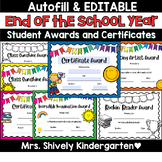 AUTOFILL and EDITABLE End of Year Printable Student Classr