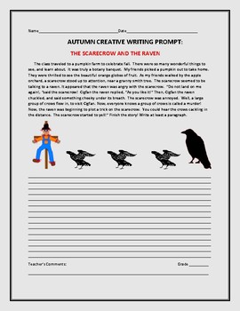 Preview of AUTUMN CREATIVE WRITING PROMPT: THE SCARECROW & THE RAVEN