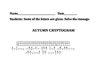 Preview of AUTUMN CRYPTOGRAM