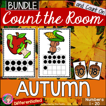 Preview of AUTUMN | FALL Math | Count the Room Ten Frames and Numbers 1 - 20 BUNDLE