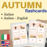 AUTUMN ITALIAN FLASH CARDS | Fall Season Italian flashcard