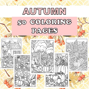 Preview of AUTUMN NOVEMBER HOLIDAYS COLORING PAGES for kids, teens and adults