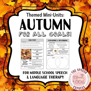 Preview of AUTUMN: No-Prep Themed Mini Unit for Speech and Language