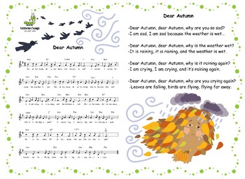 Preview of DEAR AUTUMN SONG music scores with lyrics