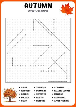 AUTUMN WORD SEARCH PUZZEL WORKSHEET ACTIVITY by Little Teatcher | TPT