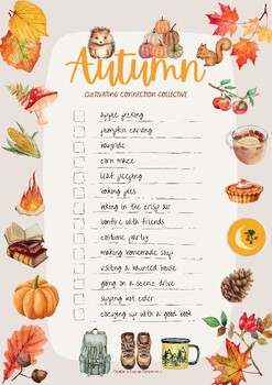 Preview of AUTUMN watercolor Cultivating Connection Collective (bucket list) homeschool mom