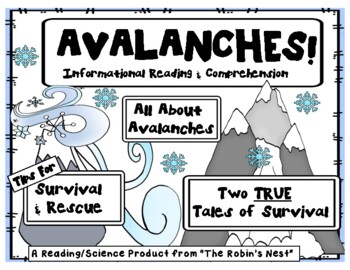 Preview of AVALANCHES!:  Informational Reading, Comprehension, & Vocabulary!