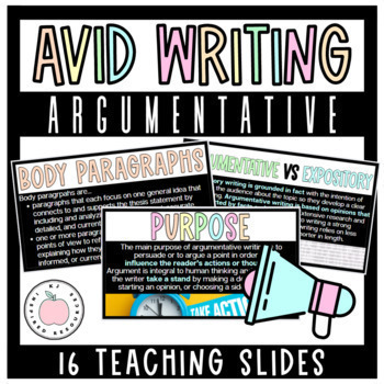 Preview of AVID Argumentative Writing - Teaching Slides
